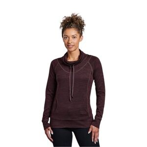 Kuhl Sweater Women's Size Medium Ganache Rich Brown Red LEA Long Sleeve Cowl NWT